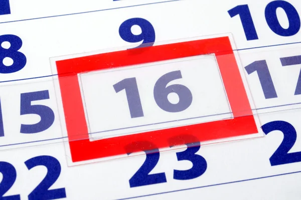 16 calendar day — Stock Photo, Image