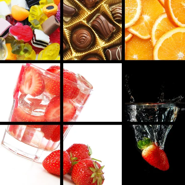 Food and drink collage — Stock Photo, Image