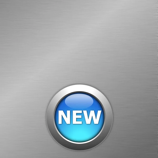 Nuevo botón azul —  Fotos de Stock