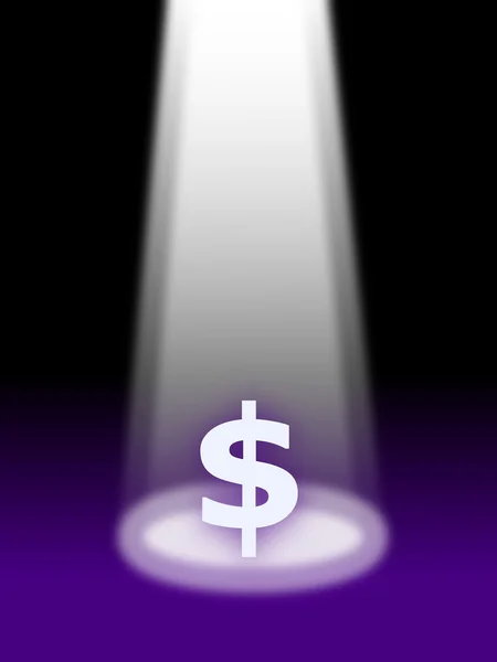 Pengar koncept med spotlight — Stockfoto