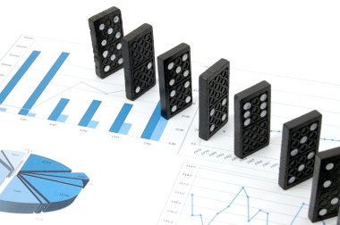 Dominoes on chart clipart