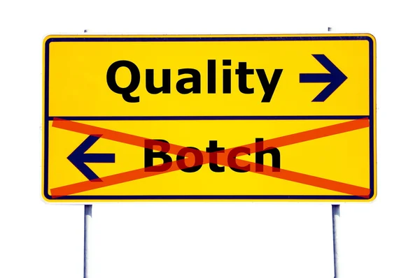 Kvalitet eller botch — Stockfoto