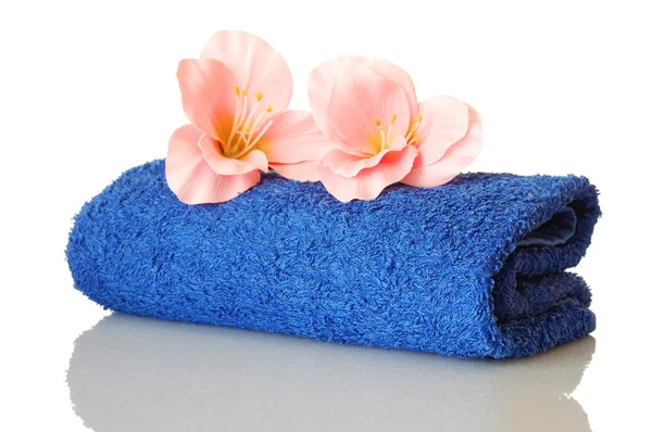 Asciugamano e fiore — Foto Stock