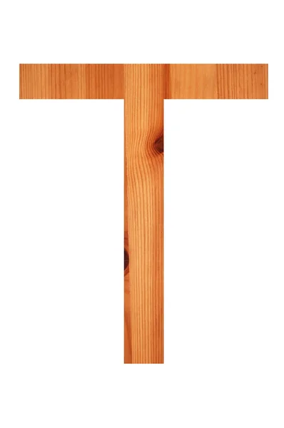 Деревянный алфавит T — стоковое фото