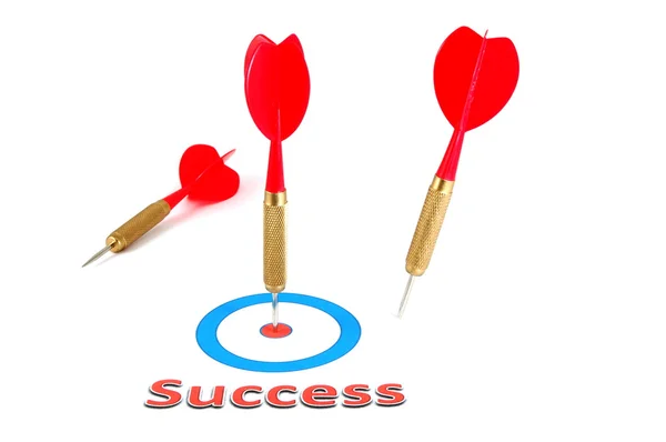 Success concept with dart arrow — Stock Photo, Image