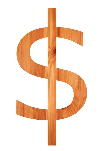 Wood alphabet $ — Stock Photo, Image