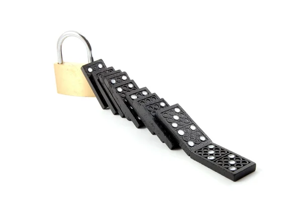 Segurança de dominó — Fotografia de Stock
