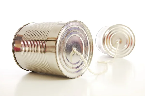 Tin or can telephone — Stock Photo, Image