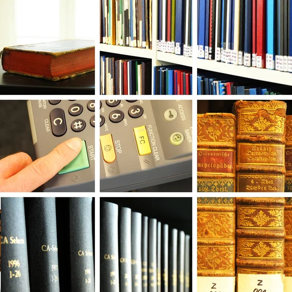 Biblioteca collage — Foto de Stock