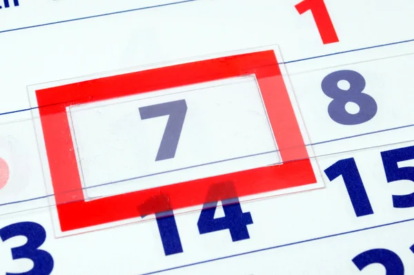 7 calendar day — Stock Photo, Image