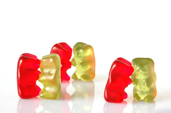 Gummy beren dansen op een feestje — Stockfoto