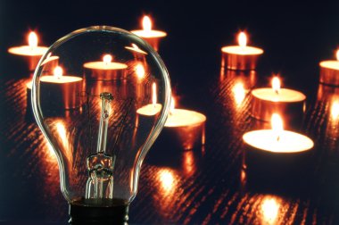 Bulb and candle clipart