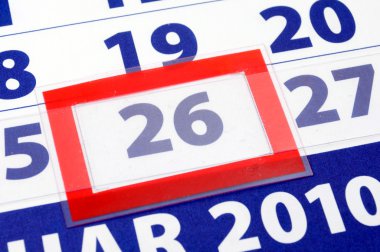 26 calendar day clipart