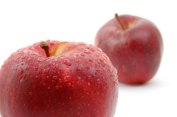 Świeże jabłka czerwony na białym tle — Zdjęcie stockowe
