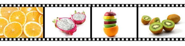 Tira de película con colección de frutas —  Fotos de Stock