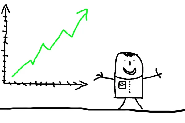 Affärsman med diagram — Stockfoto