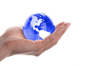 Globe in hand clipart