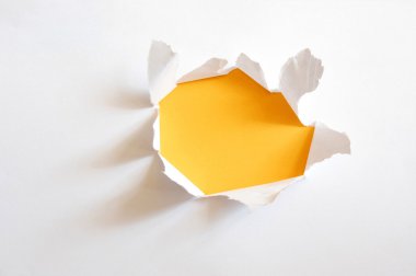 Yellow hole in paper clipart