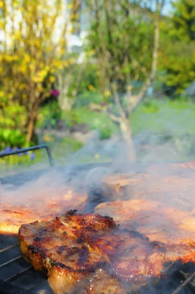 Meat on the barbecue — Stock Photo, Image