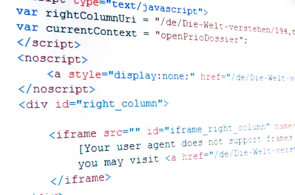 HTML-Code — Stockfoto