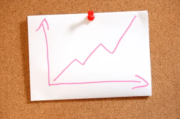 Obchodní graf s šipkou ukazující růst — Stock fotografie