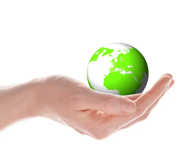 The globe in your hand concept — Stock Photo, Image