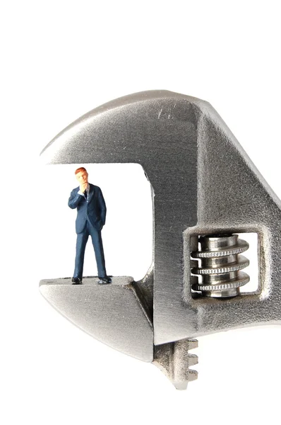 Tiny business man in stress — Stock Photo, Image
