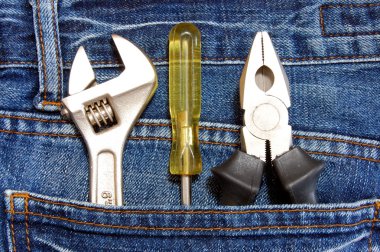 Tools and jeans clipart