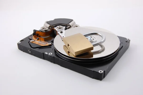 Безопасный жесткий диск компьютера — стоковое фото