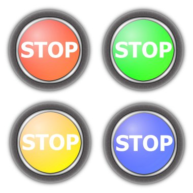 Stop button collection clipart
