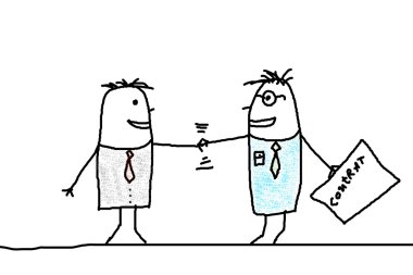 Handshake and business man clipart