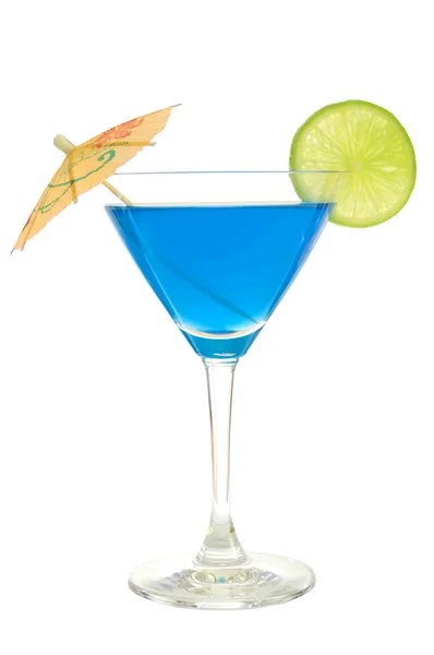 Cocktail med blå curacao — Stockfoto