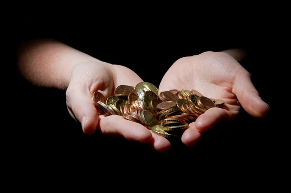Elinde para ile — Stok fotoğraf