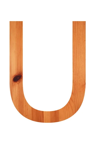Деревянный алфавит U — стоковое фото