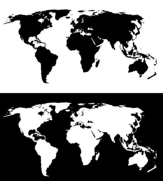Världskartan isolerad — Stockfoto