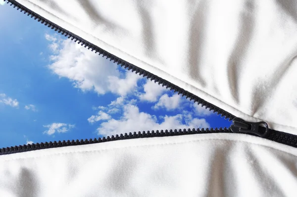 Zipped céu azul — Fotografia de Stock