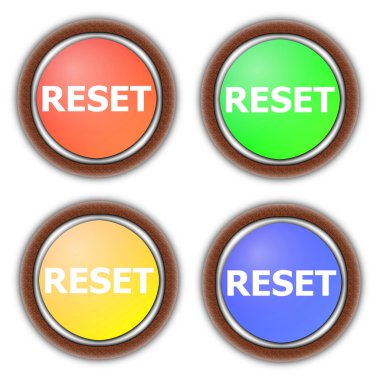 Reset button collection clipart