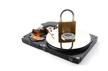 Secure computer hard disk drive clipart