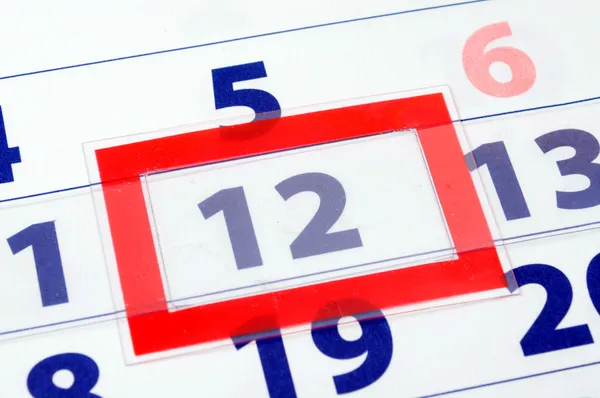 12 calendar day — Stock Photo, Image