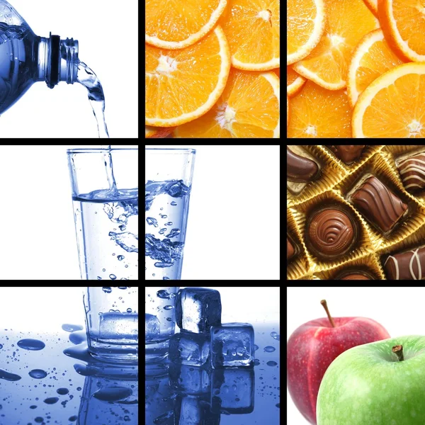 Collage de alimentos y bebidas — Foto de Stock