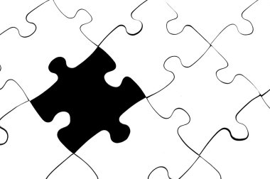 Blank puzzle with missing piece clipart