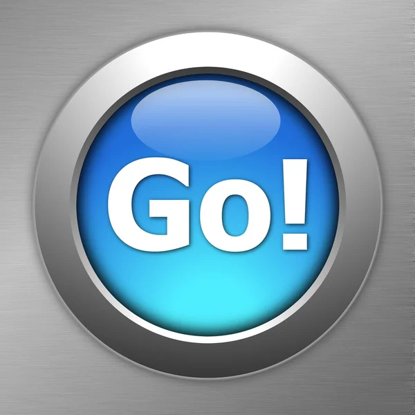 Blue go button — Stock Photo, Image