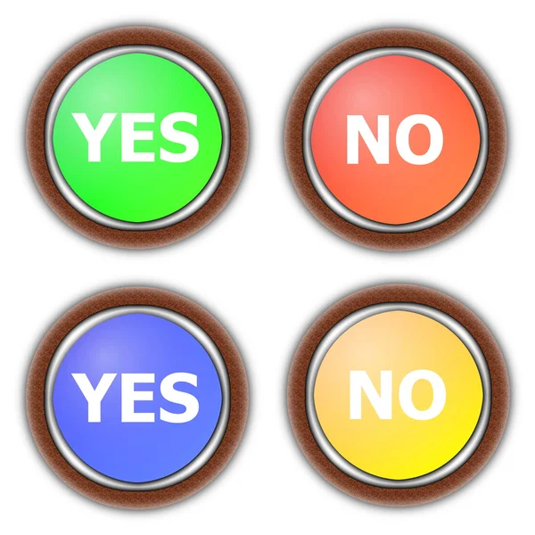 Evet ve Hayır düğmesi koleksiyonu — Stok fotoğraf