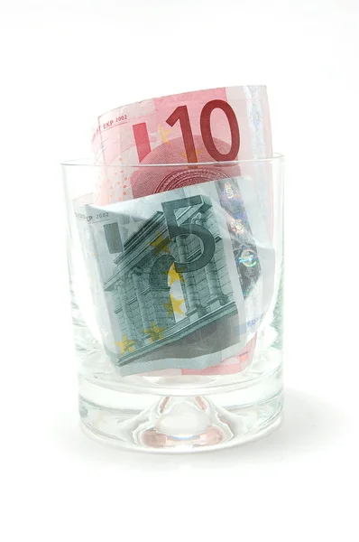 Pengar i glas — Stockfoto