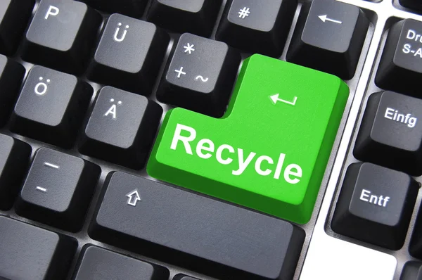 Botão de reciclagem — Fotografia de Stock