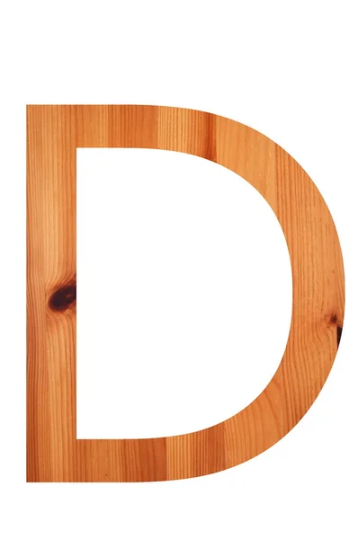 Деревянный алфавит D — стоковое фото