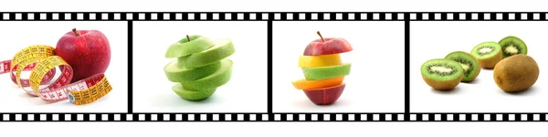Film strip with fruit collection — Stock Photo, Image