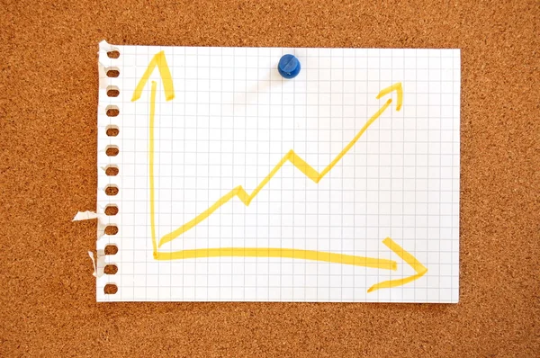 Бизнес-график со стрелкой, показывающей рост — стоковое фото