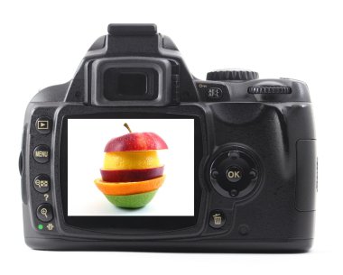 Apple fruit in digital camera clipart