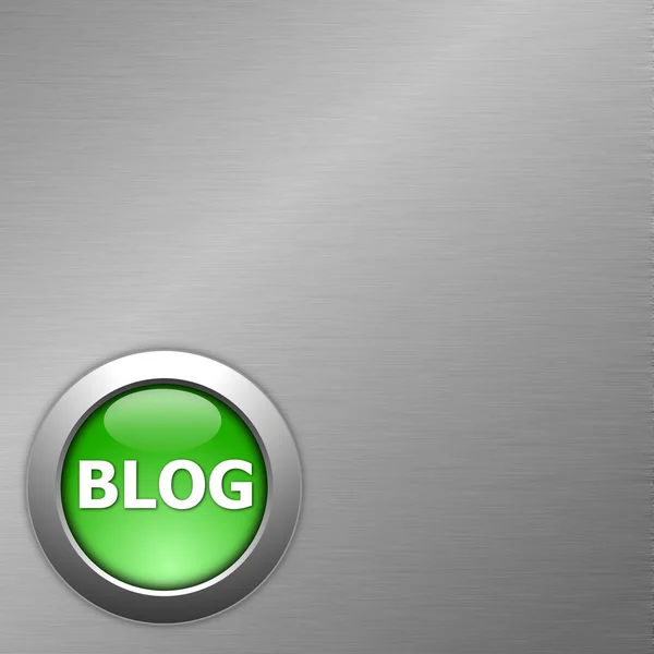 Green blog button — Stock Photo, Image